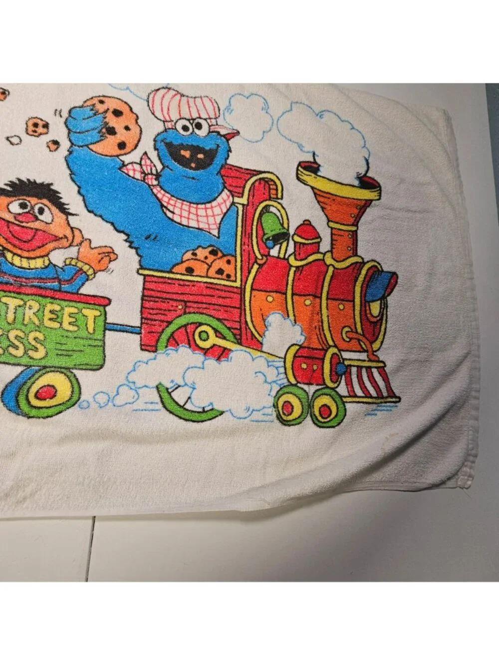 Sesame Street Vintage Express Train Beach Bath Towel 48x24